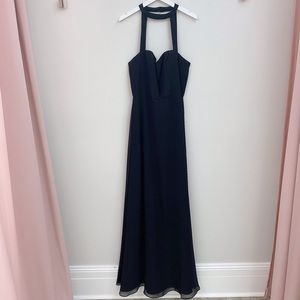 Hayley Paige Black Bridesmaid Dress 5755 Size 8.